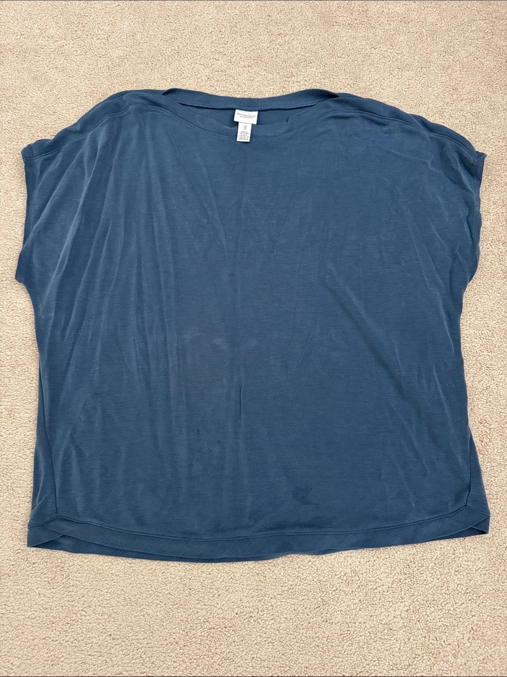 Chico's Weekends Relaxed Short Sleeve Tee in Deep Teal Blue